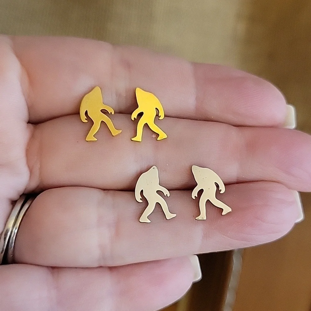 BIGFOOT STUD EARRINGS, Choice of Color - Picture 6 of 6